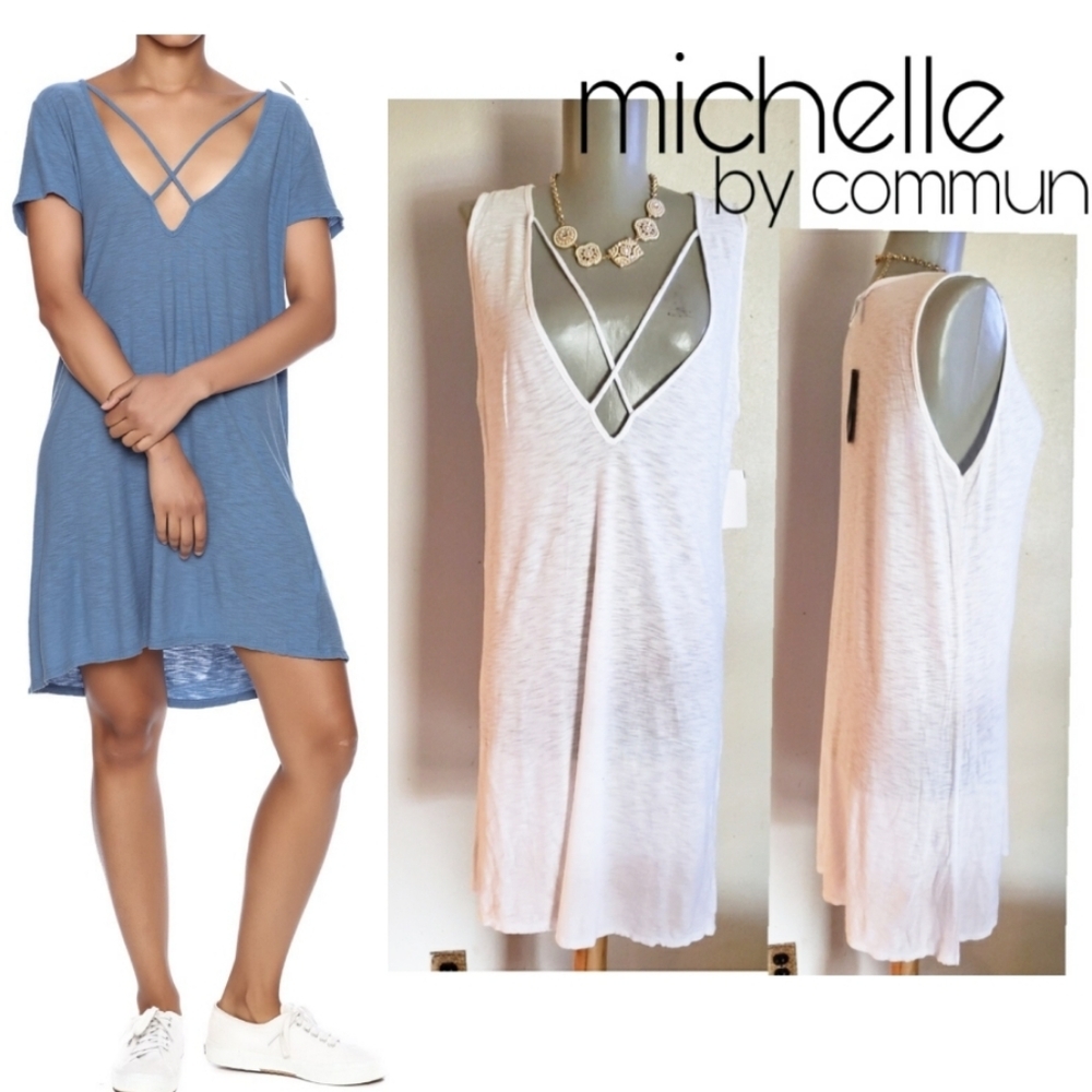 Michelle by Comune white sleeveless tshirt dress